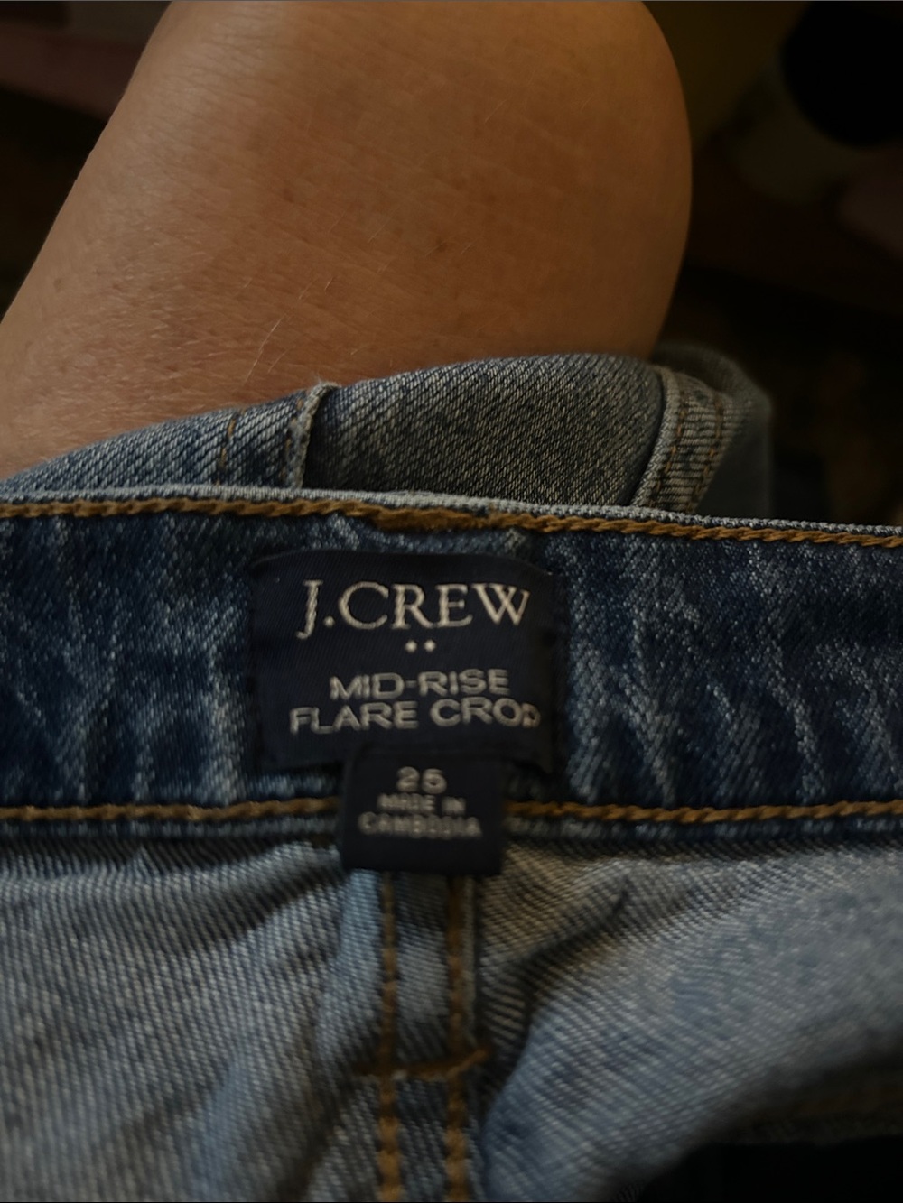 J. Crew Mid-Rise Flare Crop Jeans in Light Wash Denim